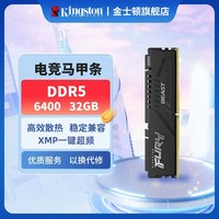 金士顿 骇客神条ddr5 6000/6400 马甲台式机电竞内存套条超频灯带