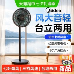 美的 电风扇落地扇家用大风力台立式强力节能摇头音静2026新款电扇