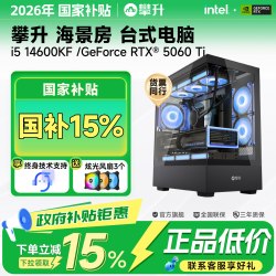 攀升 兄弟海景房台式电脑主机i5 14600KF/RTX5060Ti游戏电脑主机办公台式机整机全套