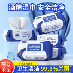 简禾 75%酒精湿巾杀菌消毒湿巾大包80抽湿纸巾加大加厚湿巾  80抽 2包