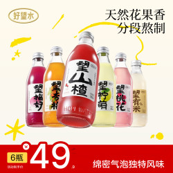 好望水 气泡果汁望山楂望杏福果汁气泡水碳酸饮料汽水火锅饮料露营摆台 全家福300ml*6