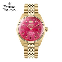 Vivienne Westwood 西太后火龙果红金色钢带石英手表女轻奢女表
