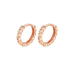 明牌珠宝 18K金耳环 满天星 彩金玫瑰金米字花耳钉耳饰女CSH0051定价 外直径约1.00厘米
