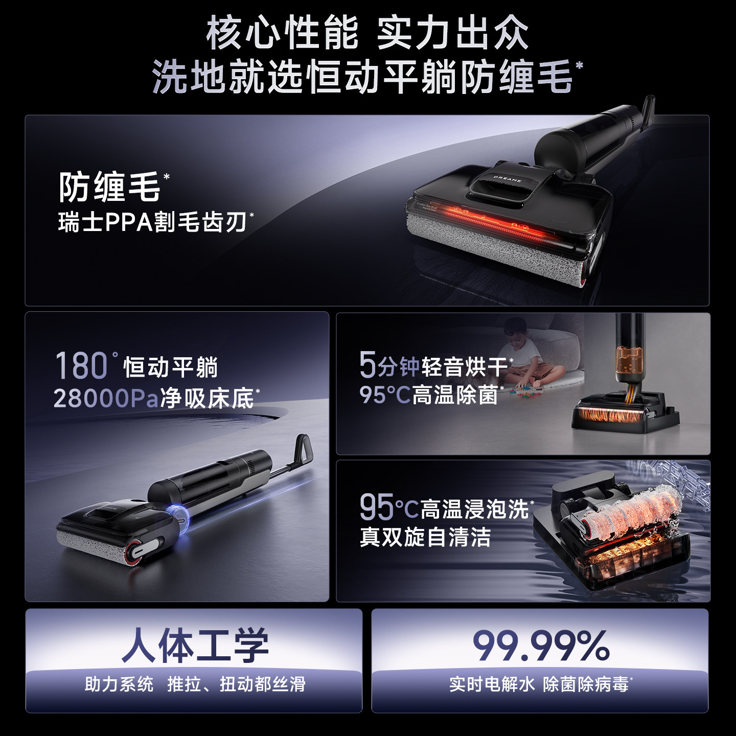 追觅 1.0系列 除菌割毛躺平 无线洗地机