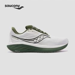 saucony RIDE驭途18跑步鞋男训练减震回弹运动鞋白绿41