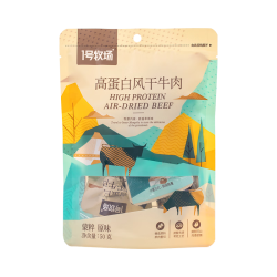 一号牧场高蛋白牛肉干牛肉块 50g  稍软 肉干肉脯 休闲肉类零食 牛肉干50g