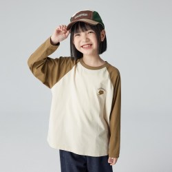 EBAER 一贝皇城 童装男童长袖t恤女童打底衫2024春秋新款女孩男孩上衣体恤潮
