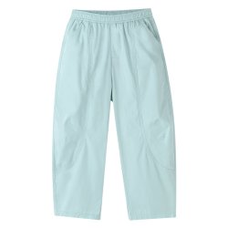 安奈儿 童装女童休闲裤子2026夏弯刀裤简约透气直筒