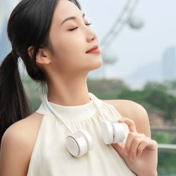 品胜 挂脖风扇2026新款便携式随身空调小型涡轮静音脖子无叶usb电风扇学生儿童迷你充电户外降温f