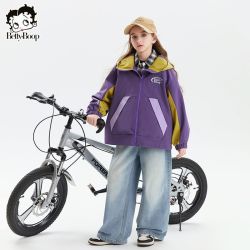 贝蒂 童装女童春秋拼色三防冲锋外套2025年韩版休闲女大童儿童上衣