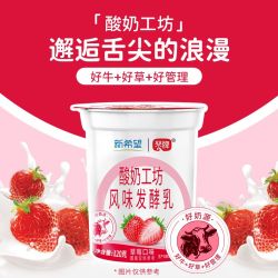 新希望 琴牌塑杯酸奶工坊原味草莓风味发酵乳120g*12杯