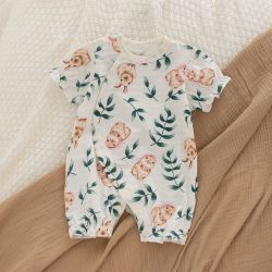 连体衣哈衣夏季婴儿薄款纯棉新生宝宝新生儿短袖衣服爬服和尚夏装