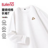 班尼路 220G纯棉 白色 3XL 长袖T恤