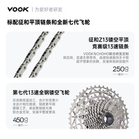 VOOK ONE3.0电子变速整车公路自行车单盘13速油压碟刹7050铝合金单车 经典冰川白 L