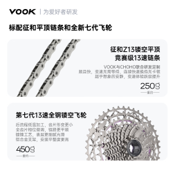 VOOK ONE3.0电子变速整车公路自行车单盘13速油压碟刹7050铝合金单车 经典冰川白 L
