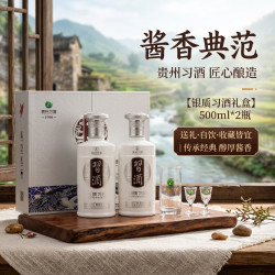 习酒 银质习酒礼盒 酱香型白酒 52度 500mL 2瓶 银质礼盒