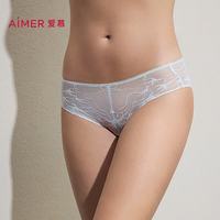 爱慕 内裤女蕾丝小裤3A抗菌棉质里裆中腰平角裤AM23C931