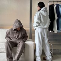 百亿补贴：WHOOSIS 刺绣logo帽衫秋季男女情侣连帽加绒宽松套装