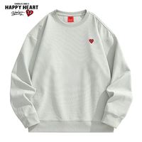 百亿补贴：CHARLES JANG'S HAPPY HEART 卫衣男春秋季玉米格圆领情侣爱心刺绣百搭宽松长袖打底