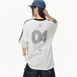 404MOBGANG 404MOB运动透气球衣短袖T恤男女款2026撞色条纹情侣t