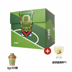 连咖啡 经典意式浓缩纯黑咖啡粉4gx101颗+进球玻璃杯