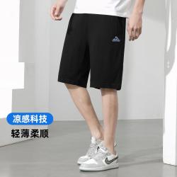 拓路者 凉感男式休闲裤夏季薄款透气五分裤子简约印花运动短裤