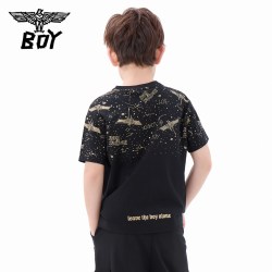 BOY JUNIOR BOY童装 儿童潮牌短袖T恤 满印时尚圆领上衣男童女童