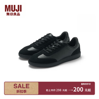 無印良品 MUJI 男女通用 柔软鞋垫休闲运动鞋(男士/女士) 小白鞋 德训鞋 黑色 22 cm/34码