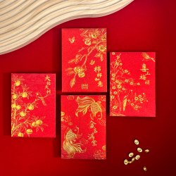 金聪古铜金2025新年过年利是封蛇年创意高档磨砂压岁中式红包袋