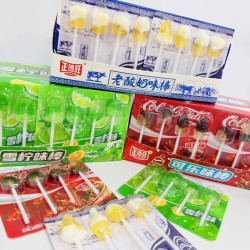 可乐雪碧味棒棒糖老酸奶味硬糖果童年怀旧儿童解馋休闲哄娃小零食