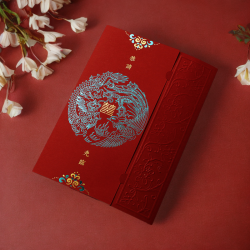 结婚请柬喜帖2025婚礼婚宴邀请函中式烫金请帖创意国风可定制打印