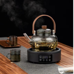 电陶炉煮茶多功能家用保温蒸茶圆形围炉煮茶烤红薯烤枣炖银耳汤