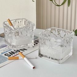马年新款ins网红轻奢小众简约高档北欧冰块烟灰缸家用客厅装饰品