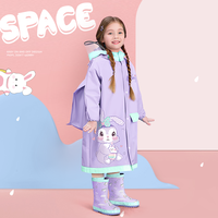 备美 雨衣防暴雨儿童女孩小学生幼儿园新款带书包位加厚雨衣雨披