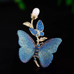 高颜值布艺蝴蝶胸针高级轻奢胸花秋冬饰品节日生日好礼