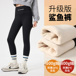 棉子幼 儿童鲨鱼裤加绒加厚高腰女童外穿