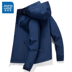 真维斯 新款潮流外套男士户外春秋登山服防风休闲夹克男