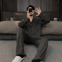 2026新款睡衣男款秋冬季锁温绵保暖开衫大码男士家居服春秋款套装