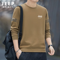 JEEP SPIRIT JEEP吉普卫衣男秋季新款宽松时尚休闲外套圆领大码男士长袖T恤