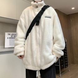 冬季美式座山雕刺绣加厚保暖棉服外套男女同款宽松百搭休闲潮夹克