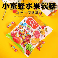 莫斯森林 乌克兰原装进口疯狂小蜜蜂水果味凝胶爆浆软糖500克/袋
