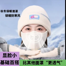 全脸防护东北抗寒防雾口罩加绒户外防风骑行面罩H