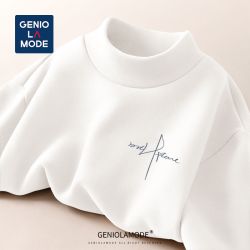 GENIOLAMODE 双面百搭加绒打底衫男秋冬款男士保暖立领长袖秋衣潮