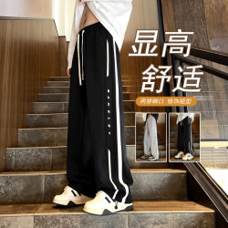 青少年男士休闲裤春秋季新款时尚潮流条纹卫裤百搭帅气学生长裤子