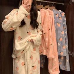 珊瑚绒睡衣女秋冬家居服冬季加绒加厚爆款睡衣可外穿保暖睡衣套装