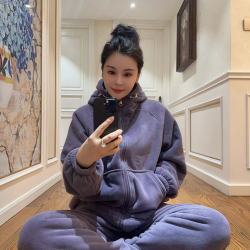 可外穿居家服宽松2026新款外出加绒加厚长袖睡衣套装休闲时尚女款