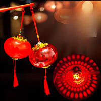 新款弄迁之喜装饰新居手提发光红灯笼新年蛇年水晶福镭射投影