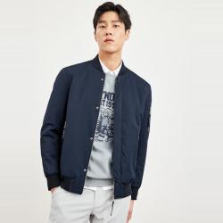 七匹狼 春秋男士净色棒球服棒球领时尚休闲百搭防风夹克外套