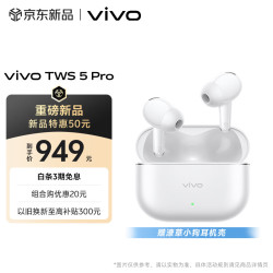 vivo TWS 5 Pro 独立Hi-Fi DAC芯片 原声白 真无线蓝牙耳机