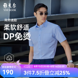 雅戈尔 GSNP19001IJA 免烫抗皱 蓝色 40(175/92A) 短袖衬衫